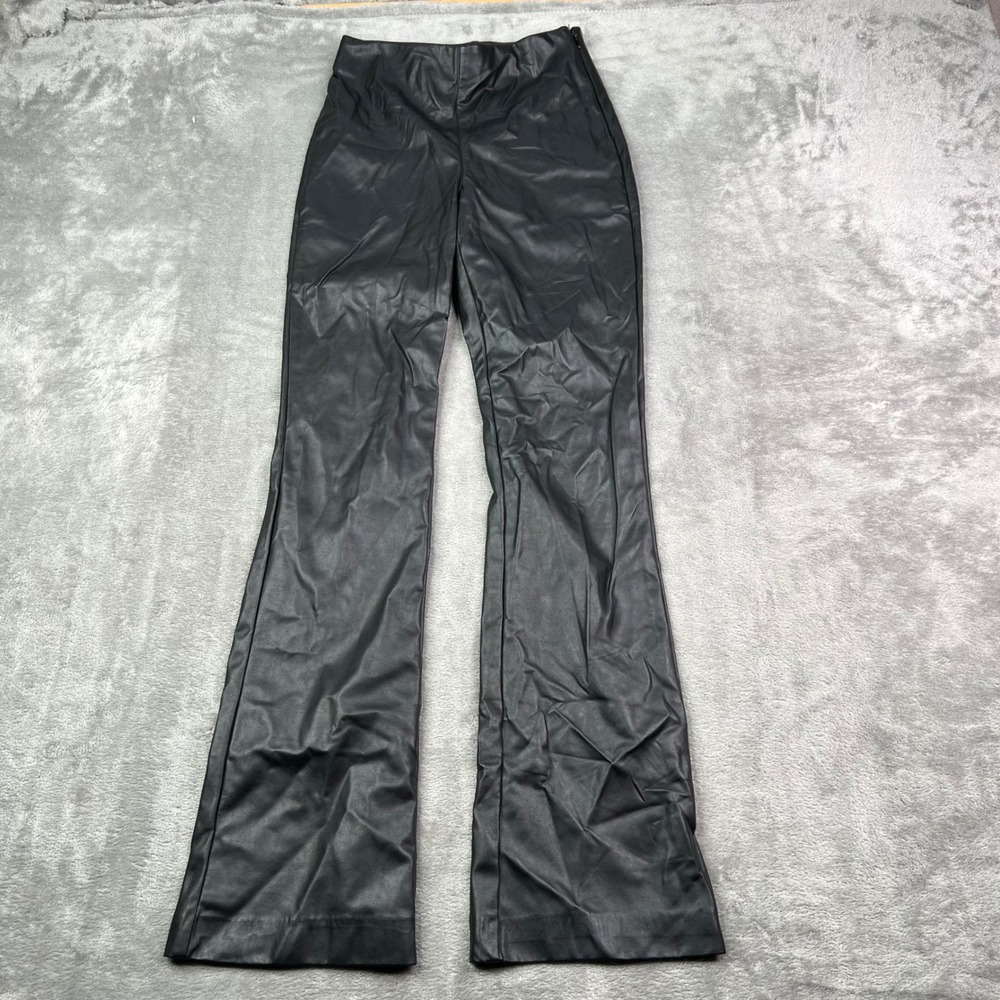Wilfred Rebel Pant Vegan Leather Pants Womens 0 Black Solid High Waist‎ Flare